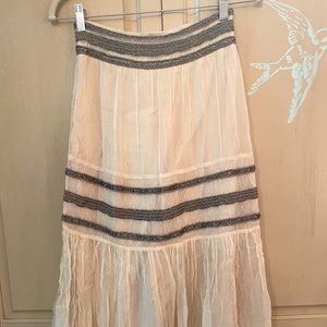 Moulinette Soeurs beaded silk midi skirt NWT